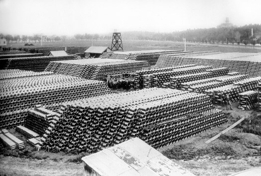 Pipe stacks in South Melbourne MMBW storeyard