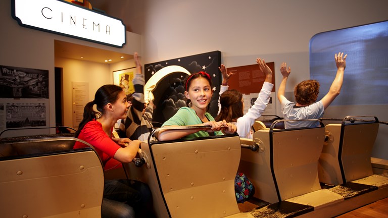 Children at Luna Park interactive in Melbourne Story