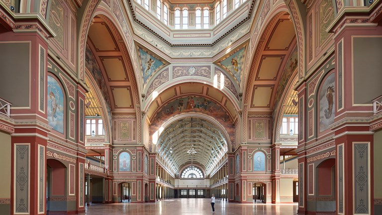 Interior of a large empty building