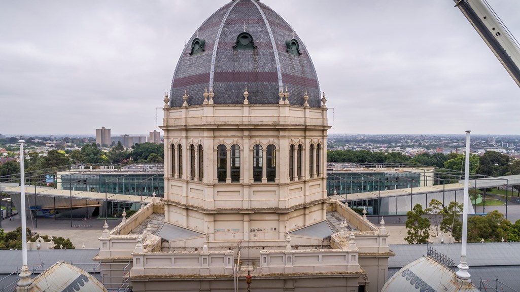 A domed building. 