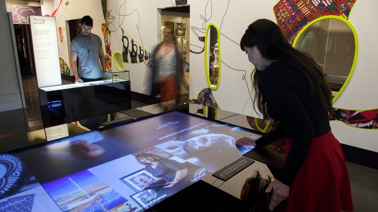 visitors viewing the Identity exhibition