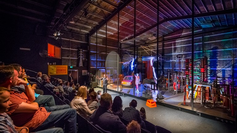 Audience watching a science show