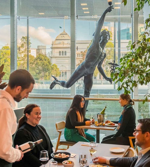 People dining in a restaurant